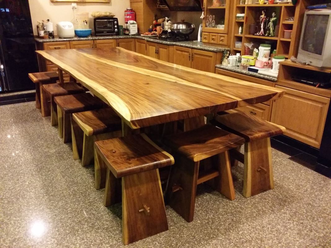 Rain Tree Solid Wood Table, Solid wood slab, solid wood table, live edge wood slab, suar wood table, suar wood slab